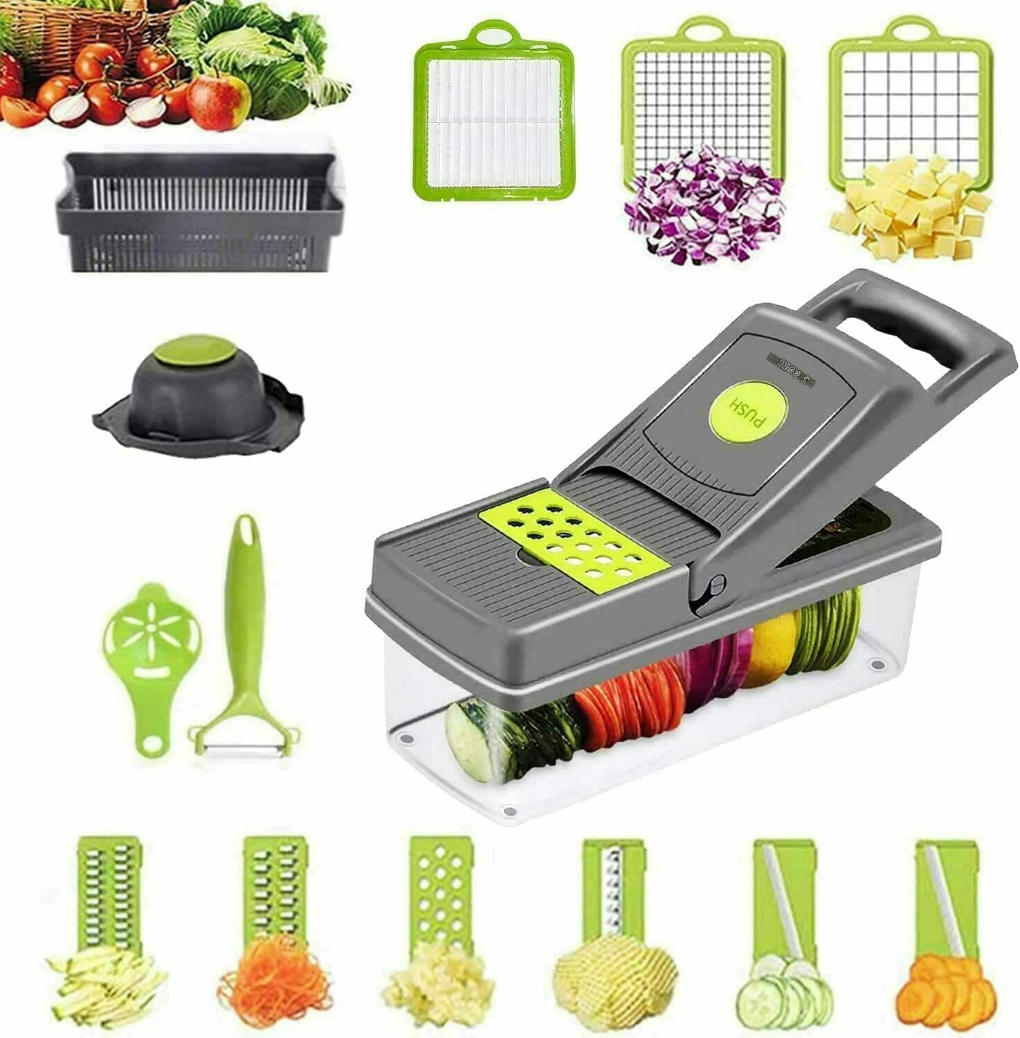 Yulhao Multi Function Veg Cutter and Slicer， with